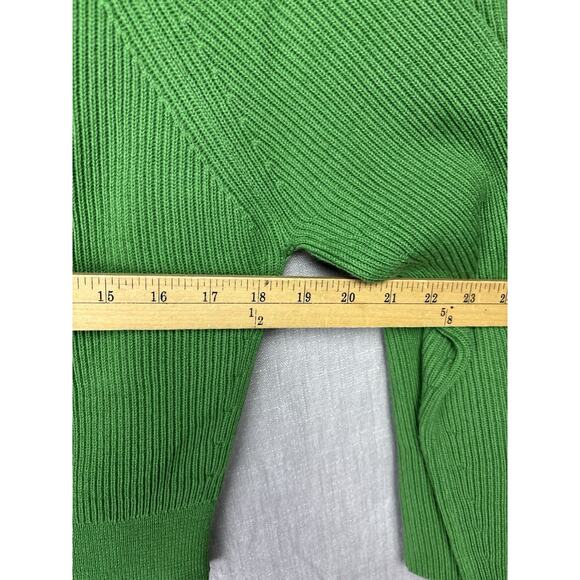 La Maille Sezane Womens Ribbed Wool Blend Sweater Top Skirt Set Green S/M - Picture 6 of 9